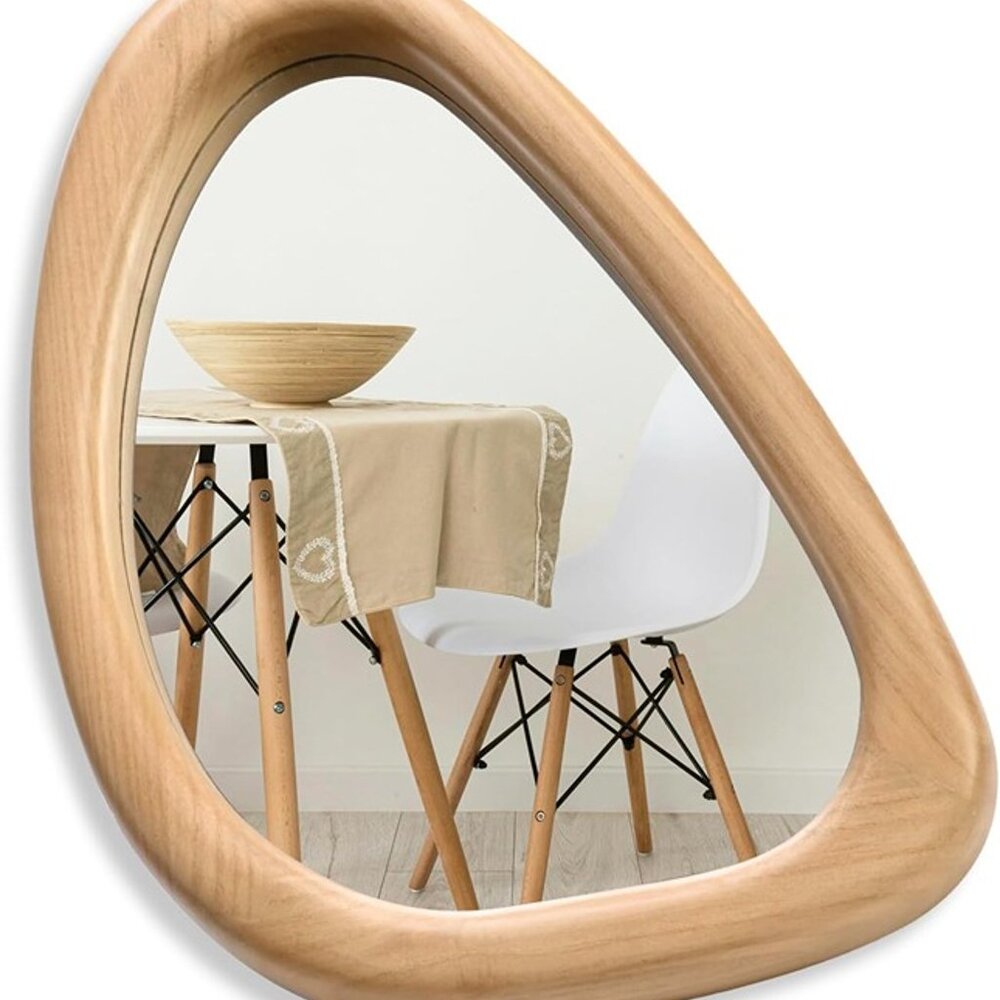 NEW Wall Mirror, 10 x 15in Wooden Frame Asymmetrical Mirror
